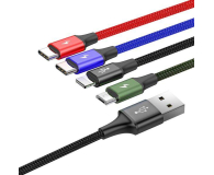 BASEUS USB - micro-USB/Lightning/2 x USB-C 1M czarny - 691568 - zdjęcie 2
